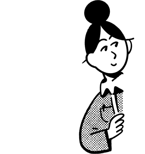 Фирменная иллюстрация Notion: девушка выглядывает из-за края